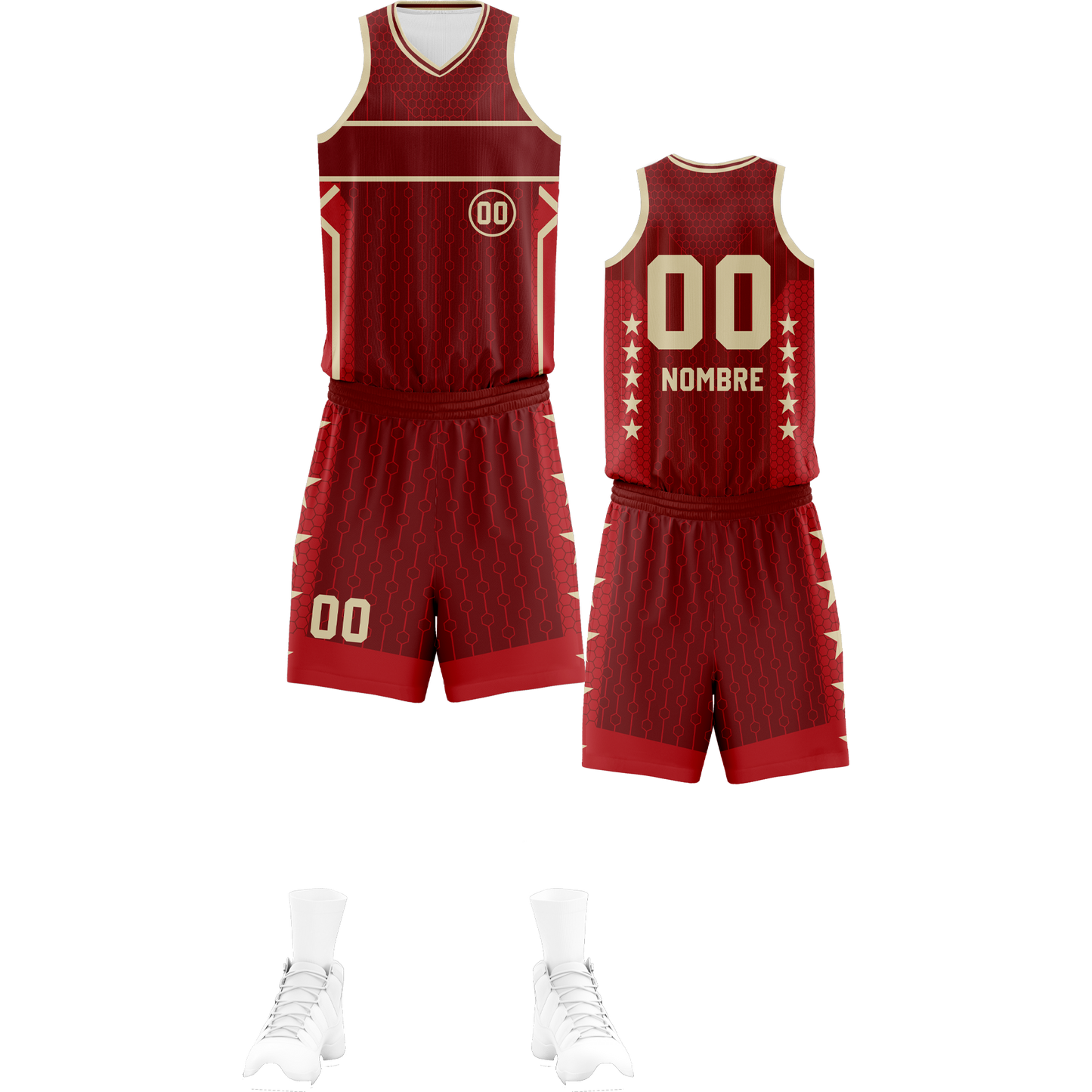 UNIFORME BASKET RED TEXTURE (13)