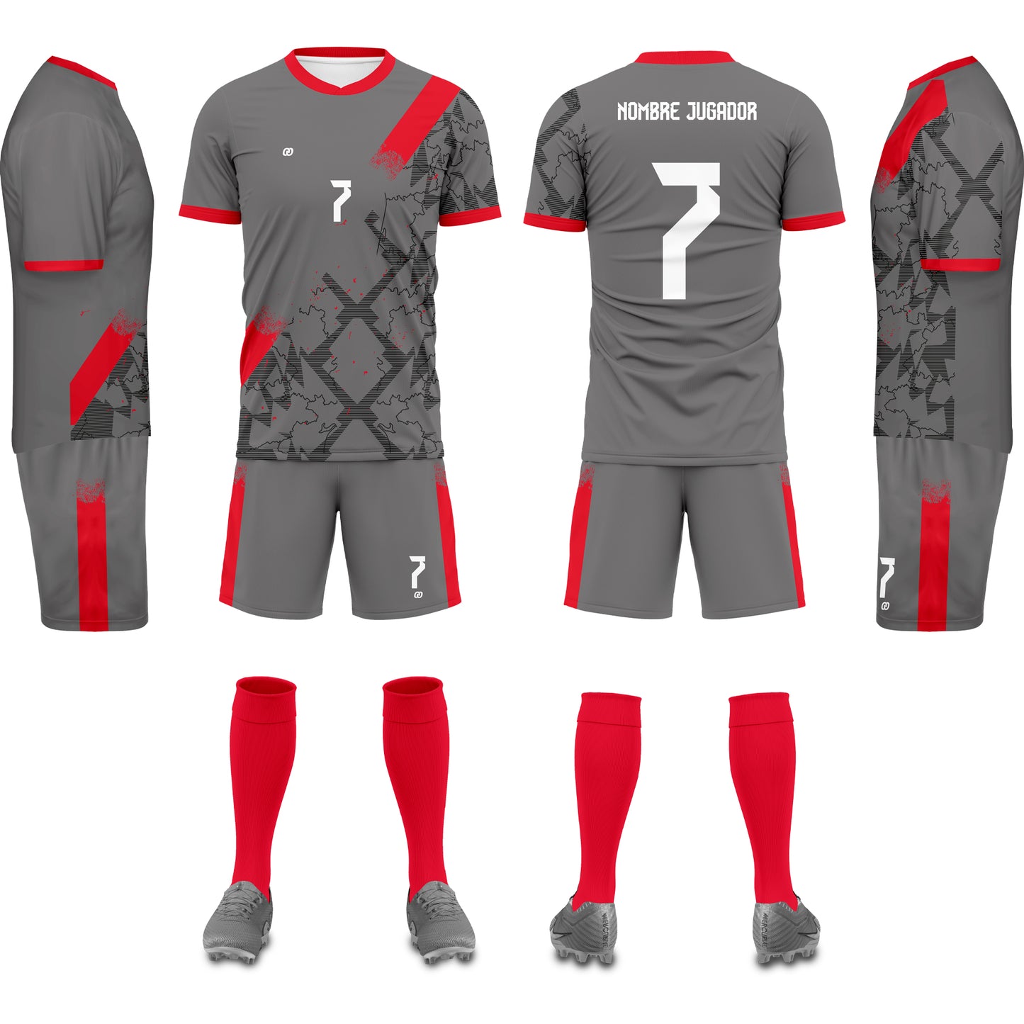 UNIFORME DE FÚTBOL GRAY RED (26)