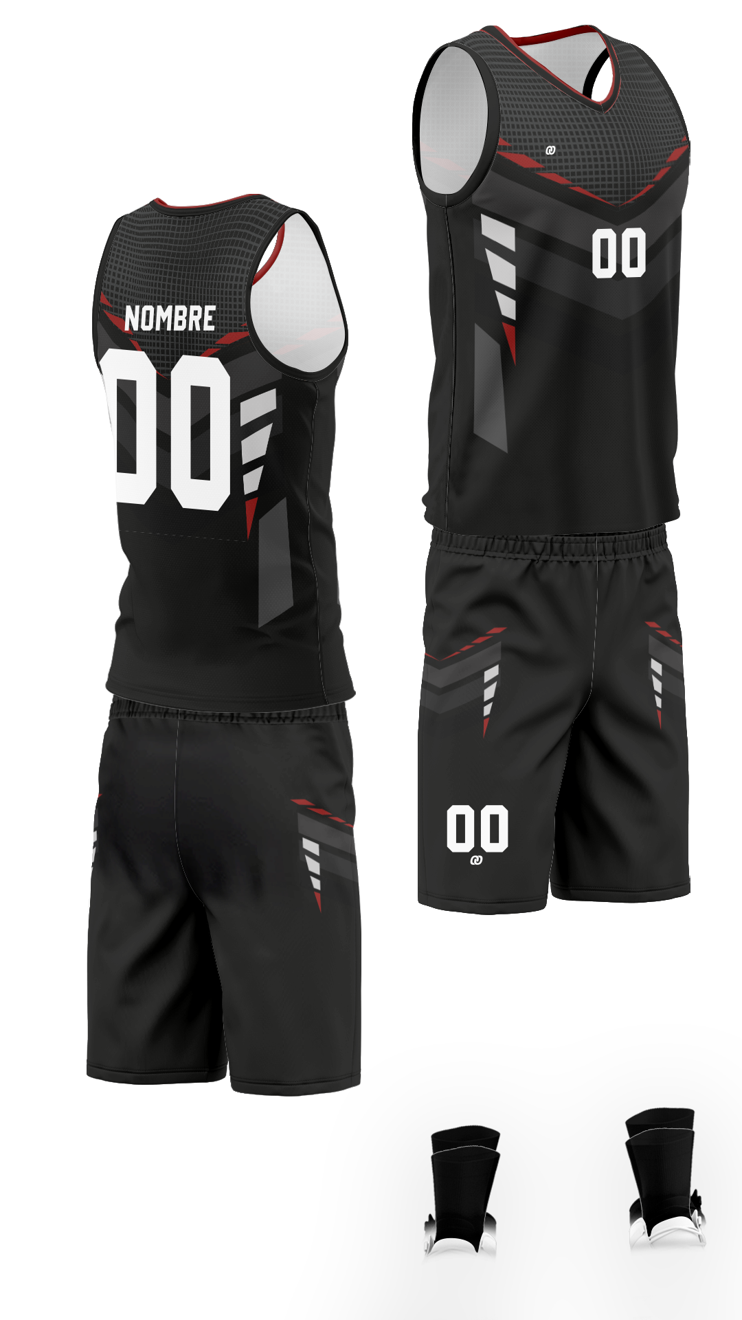 UNIFORME DE VOLEI BLACK RED (16)