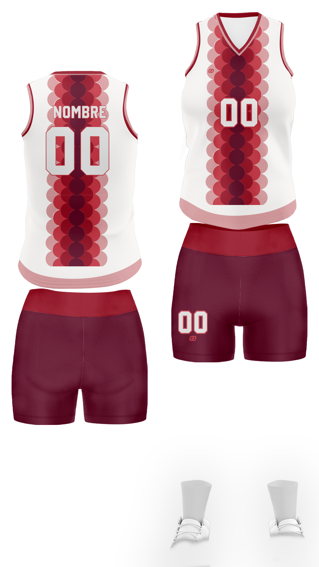 UNIFORME VOLEI WHITE RED (21)
