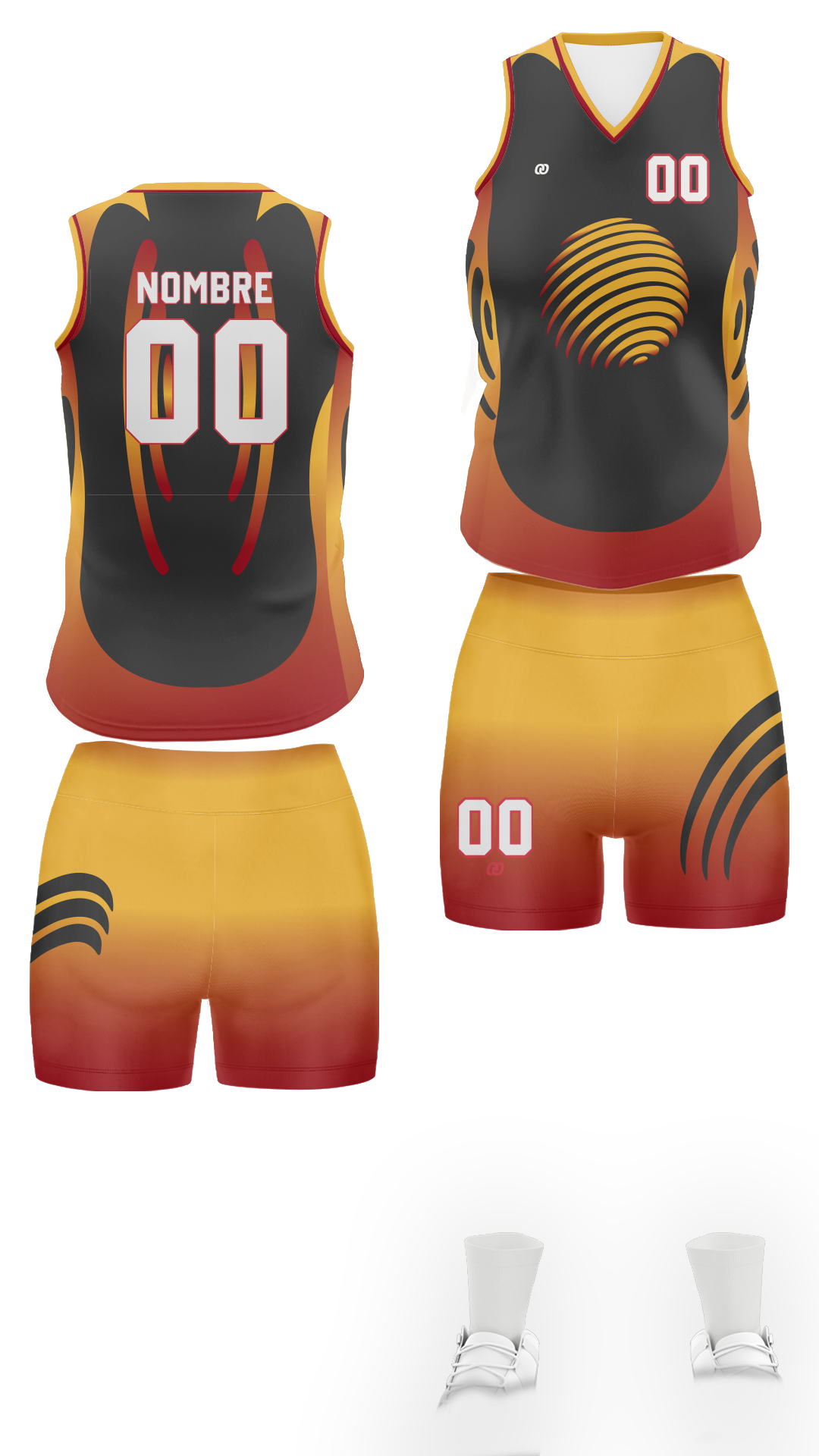 UNIFORME VOLEI GRAY ORANGE (22)