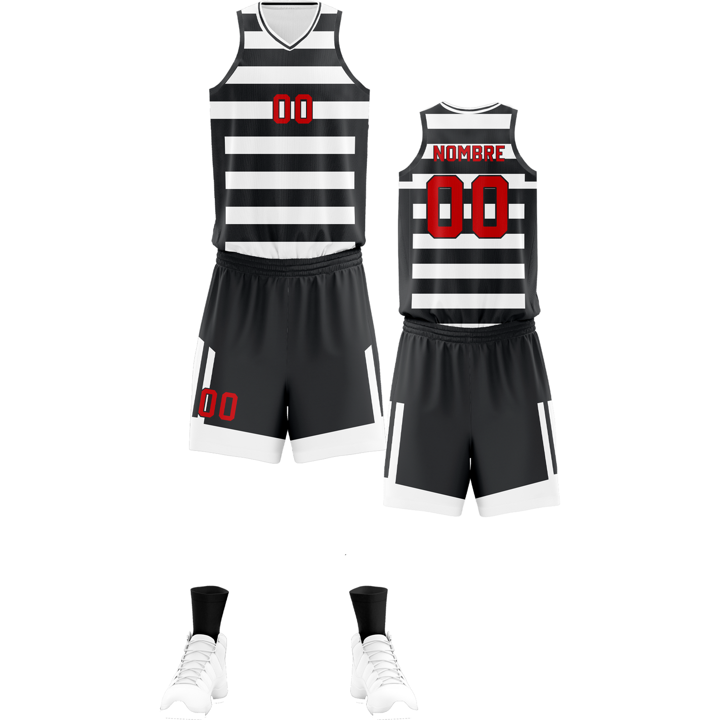 UNIFORME BASKET LINES WHITE (33)
