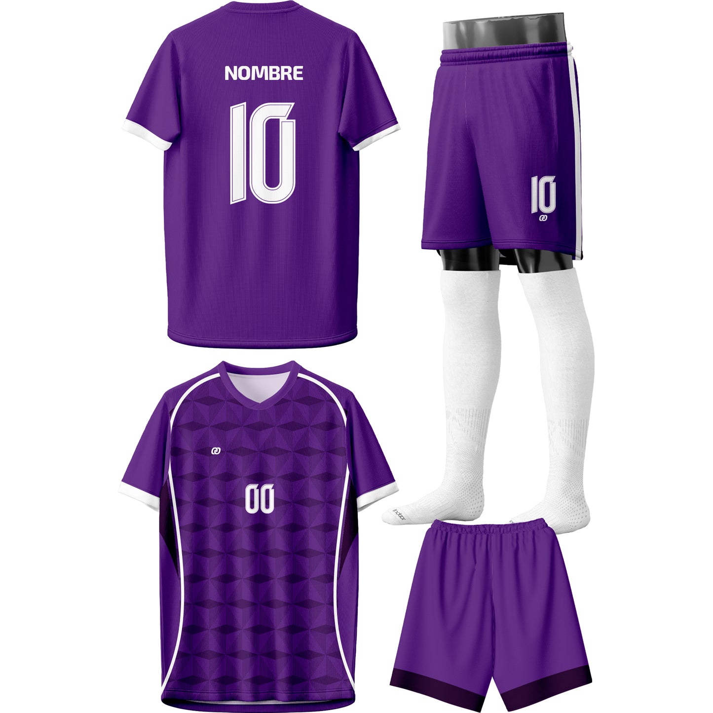 UNIFORME DE FÚTBOL GEOMETRIC PURPLE (50)