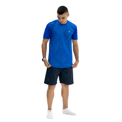 CAMISETA DEPORTIVA TEXTURAS AZUL REY