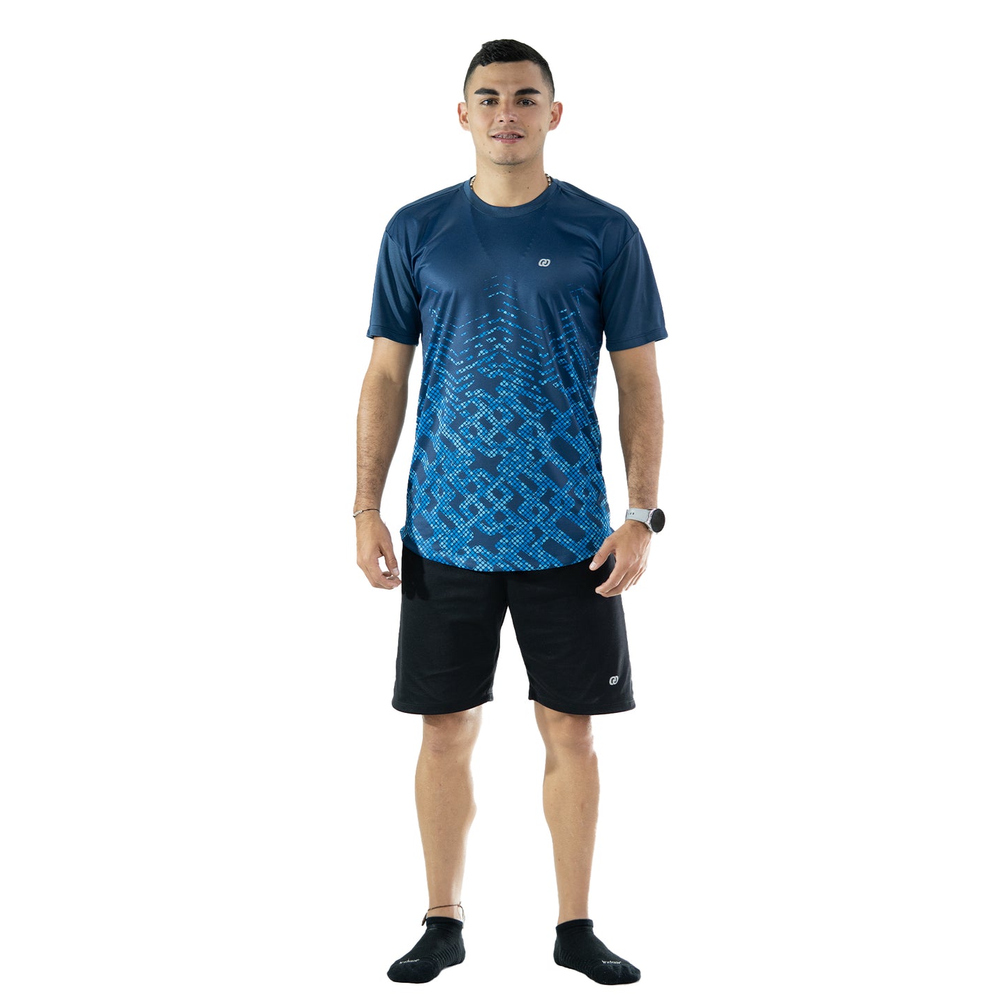 CAMISETA DEPORTIVA TEXTURAS AZUL OSCURA