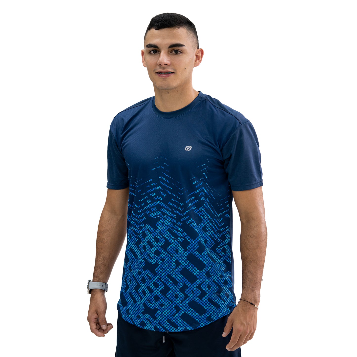 CAMISETA DEPORTIVA TEXTURAS AZUL OSCURA