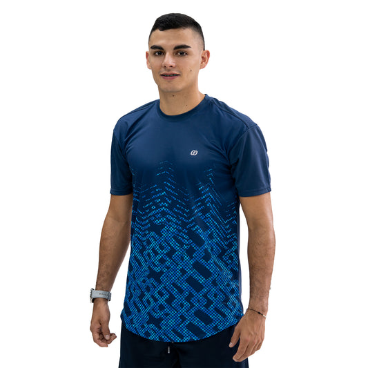 CAMISETA DEPORTIVA TEXTURAS AZUL OSCURA