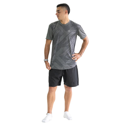 CAMISETA DEPORTIVA TEXTURAS GRIS OSCURO