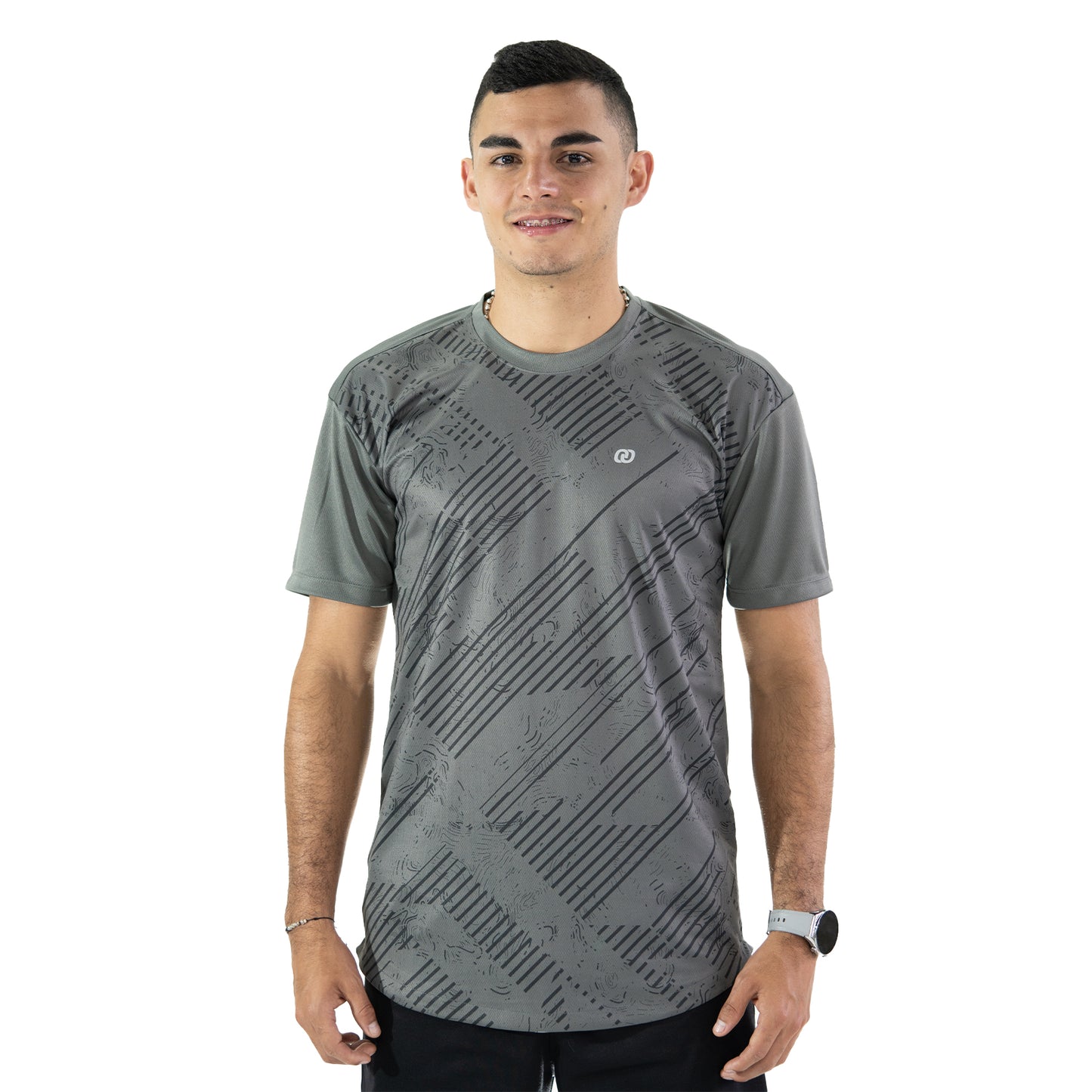 CAMISETA DEPORTIVA TEXTURAS GRIS OSCURO