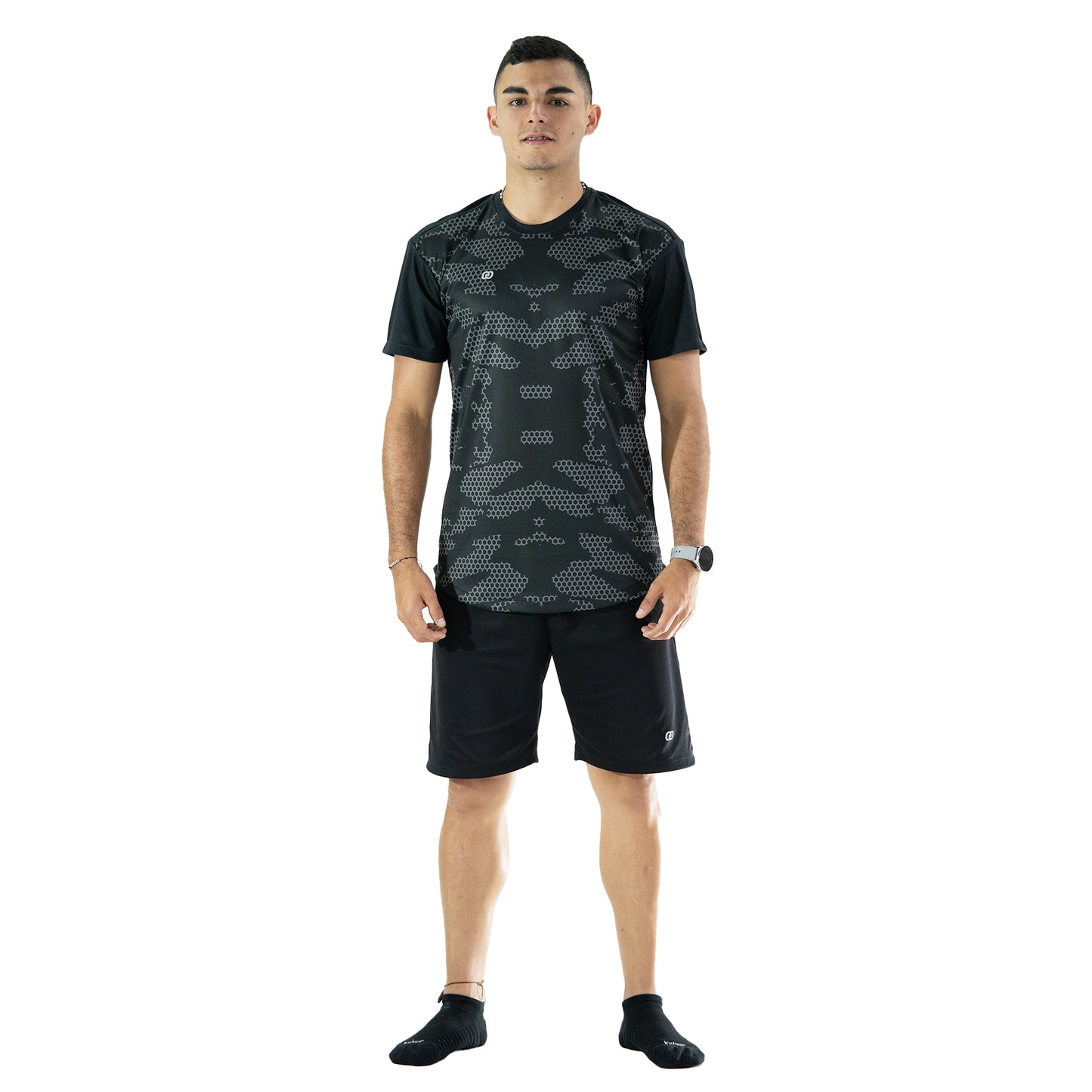 CAMISETA DEPORTIVA CAMUFLADA NEGRA